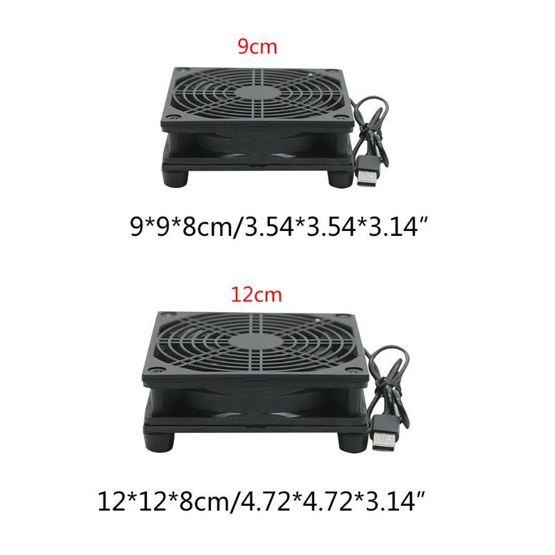 9cm/12cm ventilator za hlađenje DC 5V USB napajanje tihi ventilator za ruter TV set-top box hladnjak radijator DIY dijelovi za popravak M5TB