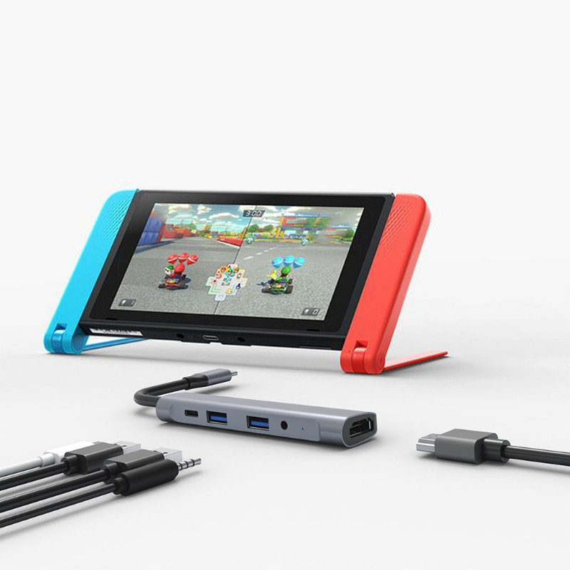 M17F USB Type C Σταθμός σύνδεσης 5 in1 Hub 60W USB2.0 3.0 4K HDMI-συμβατή διεπαφή για macBook Pro Air και άλλα