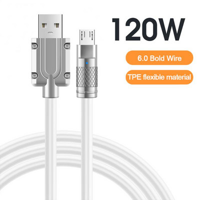 RYRA 120W 6A szupergyors töltő USB Type C kábel Huawei P40 P30 Mate 40 USB gyorstöltő adatkábel Xiaomi Oneplushoz