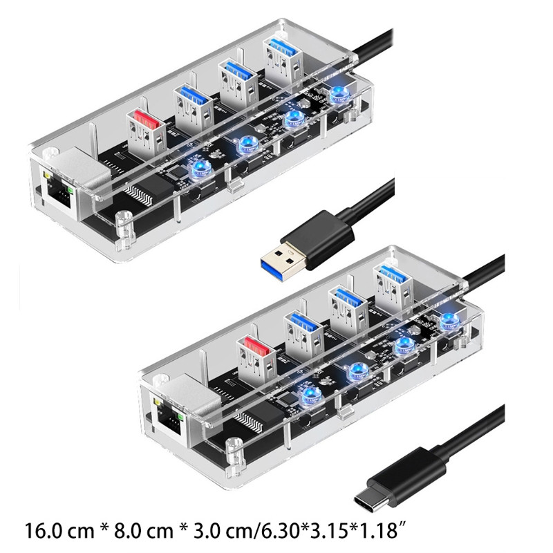 H7JF Type-c na USB čvorište Gigabit Rj45 mrežna kartica Prijenosno računalo pet u jednom priključna stanica s čvorištem prekidača