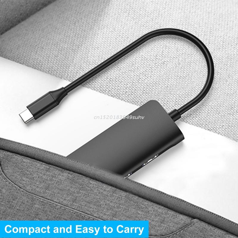 Īpaši ātra dokstacija 6 vienā C tipa līdz 4K 30Hz ar HDMI saderīga + USB3.0 SD/TF karte 5 Gb/s vairāku datu pārsūtīšanas centrmezgls