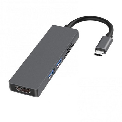 Hub multifuncțional 5 în 1 tip C la 4K USB 3.0 Adaptor pentru stație de andocare USB-C, Plug and Play Compatibilitate puternică