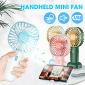Mini ventilator portabil de buzunar, aer rece, de mână, pentru călătorii, pentru studenți, birou, ventilatoare de răcire reîncărcabile prin USB, silențioase, cu suport pentru telefon