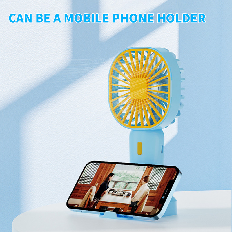 Mini ventilator portabil de buzunar, aer rece, de mână, pentru călătorii, pentru studenți, birou, ventilatoare de răcire reîncărcabile prin USB, silențioase, cu suport pentru telefon