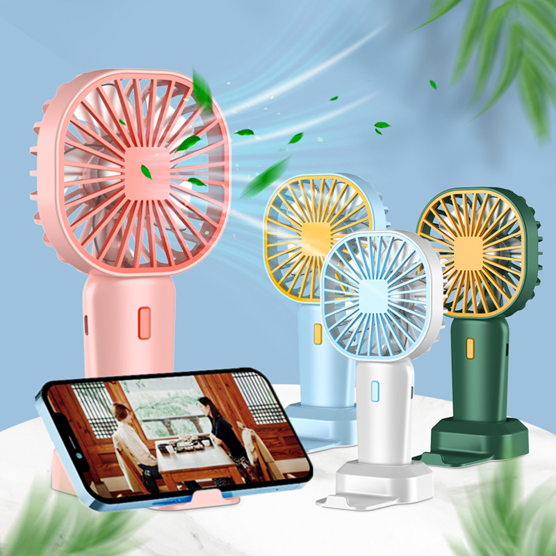 Mini ventilator portabil de buzunar, aer rece, de mână, pentru călătorii, pentru studenți, birou, ventilatoare de răcire reîncărcabile prin USB, silențioase, cu suport pentru telefon