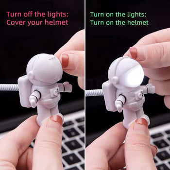 USB Night Light Astronaut Lights Φωτιστικό γραφείου Φορητό LED 5V για ανάγνωση Επιτραπέζιο Φωτιστικό Διακοσμητικό για φορητό υπολογιστή Power Bank Notebook PC