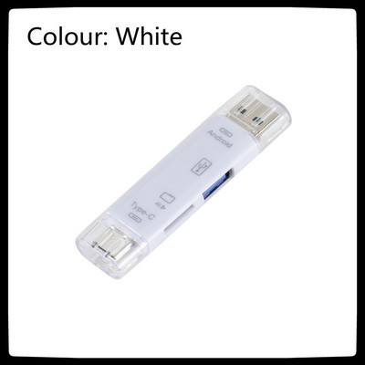 GRWIBEOU Type C&MicroUSB & USB 3 az 1-ben OTG kártyaolvasó Nagy sebességű univerzális OTG TF/USB Micro SD TF OTG kártyaolvasó csatlakozókhoz