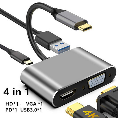 4K Type C na HDMI kompatibilan USB C 3.0 VGA PD adapter Dock Hub za MacBook Nintendo Samsung S20 Dex Huawei P30 Dock Xiaomi 10 TV