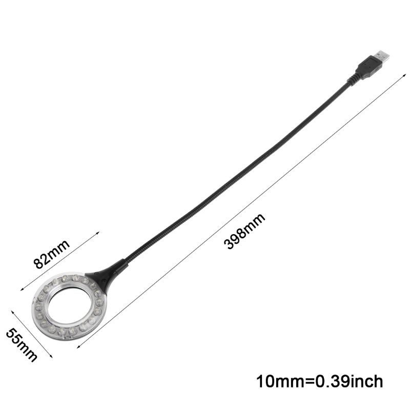 Prstenasto LED svjetlo USB stolna stolna svjetiljka 5V žarulja Fleksibilna Gooseneck Podesivi kut čitanja Kampiranje Powerbank Prijenosno računalo B2RC