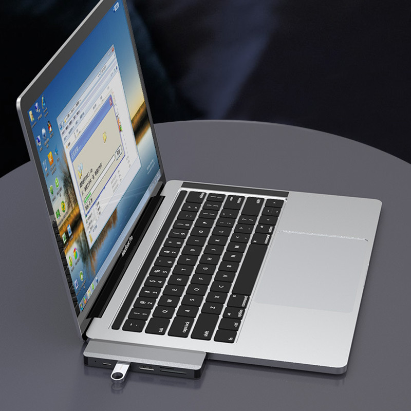 Διανομέας USB 3.1 Type-C σε Προσαρμογέας πολλαπλών διαιρέσεων Hdmi 4K Thunderbolt 3 Usb C Hub με υποδοχή Tf Sd Reader Pd για Macbook Pro Air Pc