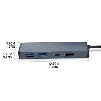 Σταθμός σύνδεσης προσαρμογέα πολλαπλών θυρών USB-C Laptop USB Type C Hub με 3.0 USB HUB+TYPE C+HDMI για ελαφρύ φορητό υπολογιστή