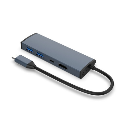 4 в 1 USB-C лаптоп USB Type C Hub Многопортов адаптер Докинг станция с 3.0 USB HUB+TYPE C+HDMI за лаптоп Лек