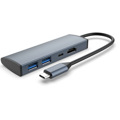 4 vienā USB-C klēpjdators C tipa USB centrmezgla vairāku portu adaptera dokstacija ar 3.0 USB HUB+TIPA C+HDMI vieglam klēpjdatoram