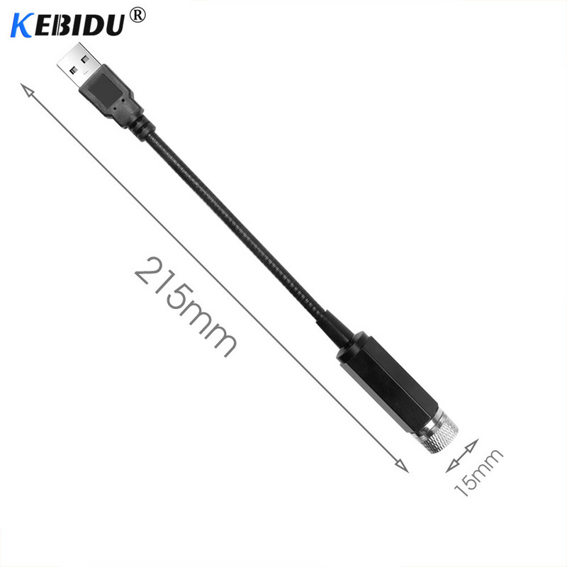 Kebidumei USB zvaigžņotā debess lampa automašīnas atmosfēras gaismas dekorēšana zvaigžņu griestu projekcijas lampa USB automašīna apkārtējā gaismas sarkana zila