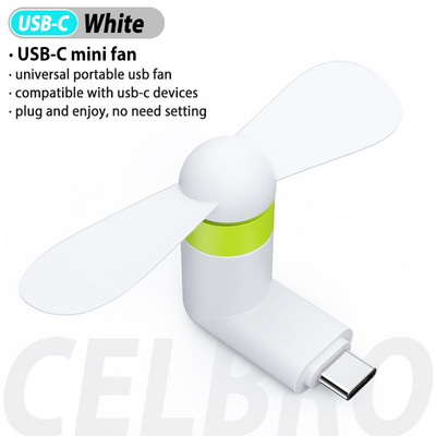 Hordozható, flexibilis mini USB ventilátorhűtő USB Type C Aranyos cserélhető USB-modul alacsony fogyasztású mobiltelefonhoz Powerbank PC laptop