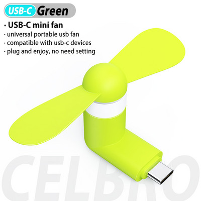 Hordozható, flexibilis mini USB ventilátorhűtő USB Type C Aranyos cserélhető USB-modul alacsony fogyasztású mobiltelefonhoz Powerbank PC laptop