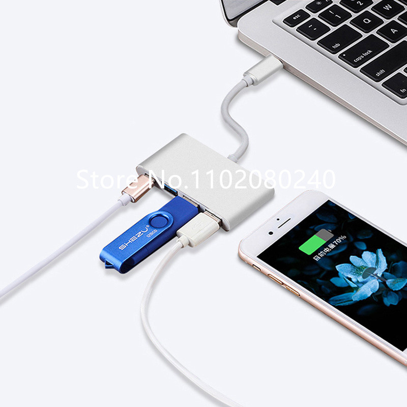 C típusú USB C HUB nagy sebességű 4 portos többosztó adapter OTG Lenovo HUAWEI Xiaomi Macbook Pro 15 Air Pro tartozékokhoz