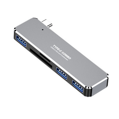 TYPE-C HUB többfunkciós dokkoló állomás számítógépes mobiltelefon-fejlesztő 5 az 1-ben USB3.0 TF/SD kártyaolvasó