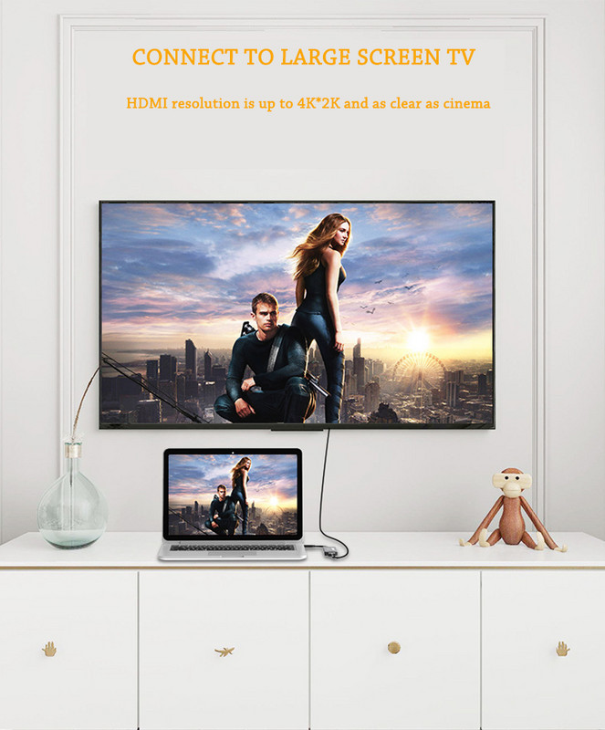 C típusú dokkolóállomás HDM kártyaolvasóhoz 5 az 1-ben HUB hub HDMI felbontás 4K ultra-tiszta vizuális effektusok konverter