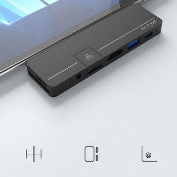 Βάση σύνδεσης προσαρμογέα τύπου C για Surface Pro X/Pro8 USB Docking Station Συμβατή με HDMI Μετάδοση δεδομένων PD Fast