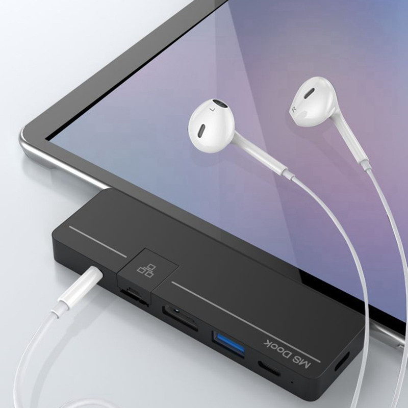 Type-C Adapter Hub Dock za Surface Pro X/Pro8 USB Docking Station HDMI-kompatibilan prijenos podataka PD Fast