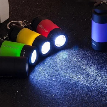 USB зареждане, ключодържател, фенерче, мини джобно LED фенерче, въртящ се превключвател, лампа, водоустойчиви фенерчета, къмпинг на открито, ярки светлини