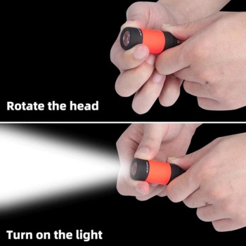 Μπρελόκ φόρτισης USB Φακός Μίνι τσέπης LED Περιστροφικός διακόπτης φωτιστικός φακός Αδιάβροχοι φακοί Κάμπινγκ εξωτερικού χώρου Φωτεινά φώτα
