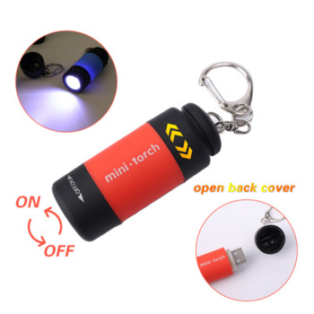 USB зареждане, ключодържател, фенерче, мини джобно LED фенерче, въртящ се превключвател, лампа, водоустойчиви фенерчета, къмпинг на открито, ярки светлини