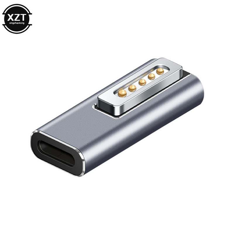 Pārnēsājama tipa C/DC5521 uz Magsafe1/Magsafe2 USB PD adapteri LED alumīnija sakausējuma ātrās uzlādes pārveidošana Macbook Air/Pro