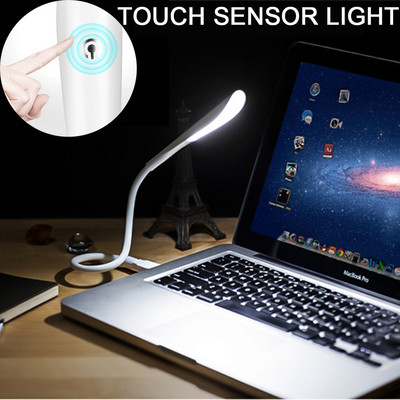 Érintőérzékelős lámpa USB LED könyv olvasólámpa hordozható asztali lámpa Ultra fényes, állítható éjszakai fények Power Bank PC laptophoz