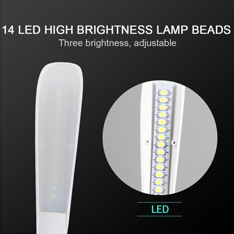 Érintőérzékelős lámpa USB LED könyv olvasólámpa hordozható asztali lámpa Ultra fényes, állítható éjszakai fények Power Bank PC laptophoz