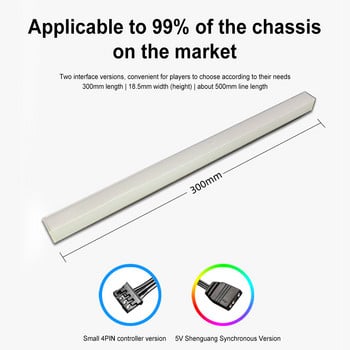 5V алуминиева сплав Светеща LED светлинна лента Магнитно засмукване Магическа промяна на цвета LED Декоративна светлина Светлинна лента на кутията на компютъра
