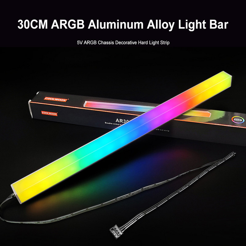 5V aliuminio lydinio šviečianti LED šviesos juosta Magnetinio siurbimo stebuklinga spalva keičianti LED dekoratyvinė šviesa kompiuterio korpuso šviesos juosta