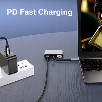 Лека 4 в 1 мулти докинг станция Fast PD Charging Type C докинг станция за Apple Type C