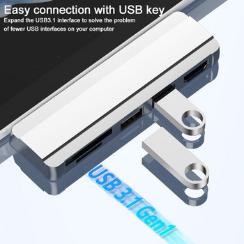 H7JF 5-σε-1 Τύπος C HUB Σταθμός σύνδεσης Δίσκος USB-C σε HDMI Συμβατός με βάση σύνδεσης HDD SSD Προσαρμογέας ρεύματος για Surface Pro 4/5/6