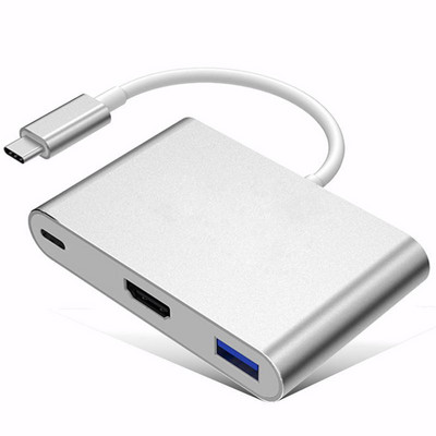 LYBALL Type C – HDMI többportos átalakító USB 3.0 porttal és USB C töltőporttal MacBook/Chromebook Pixel/Huawei/Samsung számára