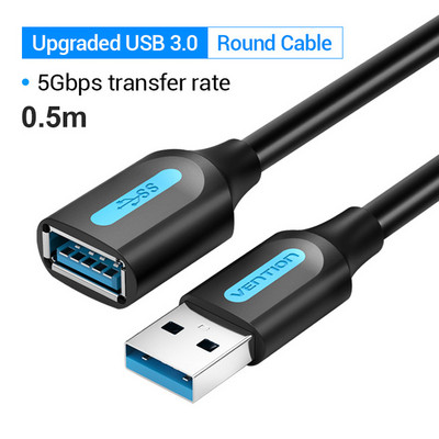 RYRA USB pagarinātāja kabelis USB 3.0 2.0 kabeļa pagarinātāja datu vads datoram Smart TV SSD ātras darbības USB kabeļa pagarinātājs