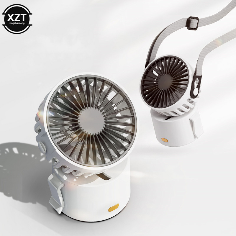 Kreatív akasztós nyakú hordozható mini ventilátor USB újratölthető csendes utazási kézi léghűtő ventilátor irodai otthoni szobai asztali ventilátorokhoz