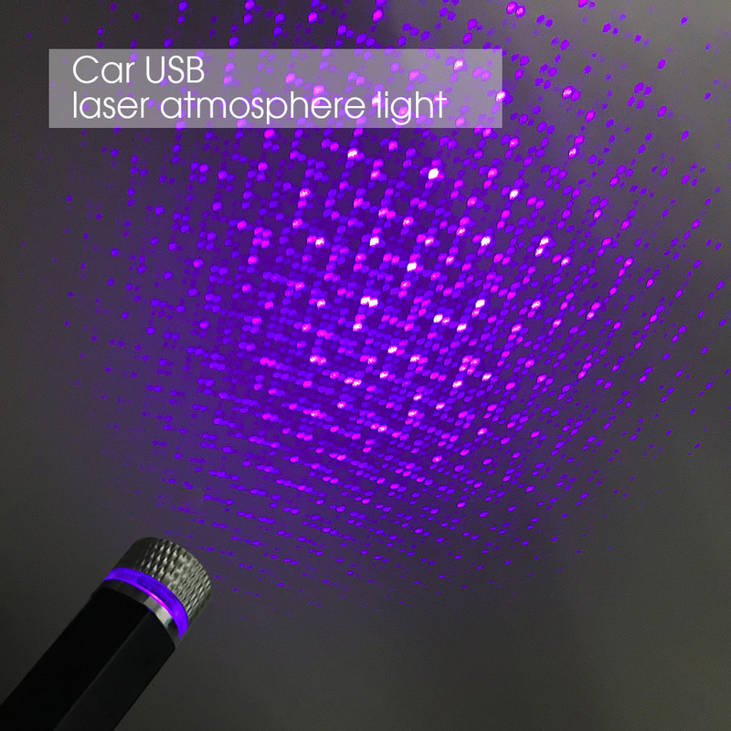 Универсална USB LED светлина Car Atmosphere Starry Night Light Автоматична интериорна декоративна светлина 12V-24V Покривна звездна светлина