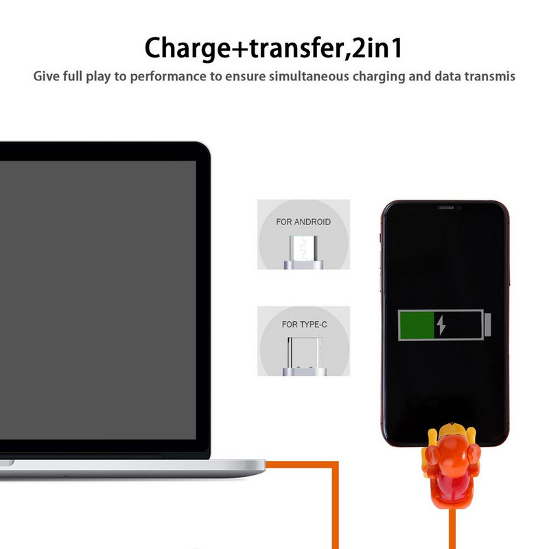 Cablu de încărcare Rogue Dog de 1,2 m nou pentru IOS Type-c Cablu USB pentru telefon Cablu de încărcare pentru câini Cablu de date HuaweiIPhoneXiaomi fierbinte