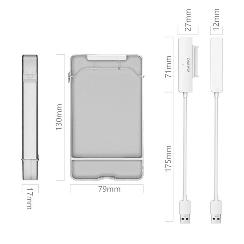 MAIWO K104 2,5 colio USB 3.0 SATA HDD dėžutės korpusas, skirtas Windows / Mac OS / Linux