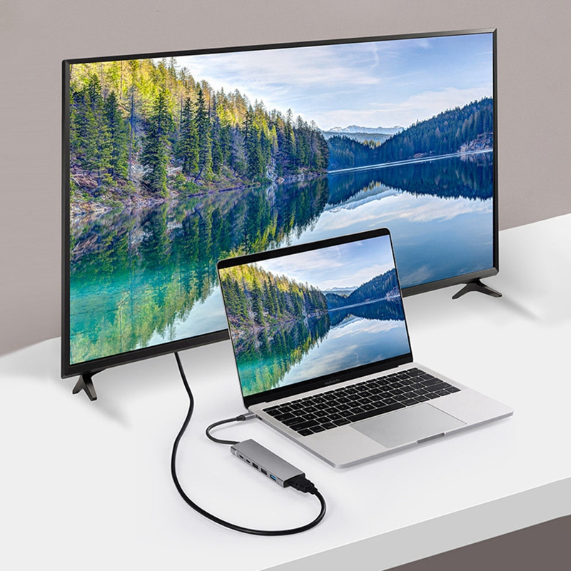 9 viename USB C stebulė, skirta Ipad Pro Type C adapteriui su 4K HDMI suderinamu PD, SD/TF kortelių skaitytuvu, 3,5 mm ausinių lizdu