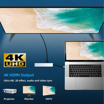USB C HUB 3.0 Type-C 3.0 8 Port Multi Splitter Adapter OTG Για Αξεσουάρ υπολογιστή Xiaomi Lenovo Macbook Pro 13 Air Pro
