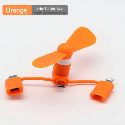 Hordozható ventilátor Type-c Micro USB C Phone Mini 3 az 1-ben utazási hűtőhűtő Iphone 14 Lighting Xiaomi 12 Sansmung S22 Androidhoz