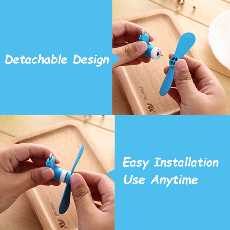 Hordozható ventilátor Type-c Micro USB C Phone Mini 3 az 1-ben utazási hűtőhűtő Iphone 14 Lighting Xiaomi 12 Sansmung S22 Androidhoz