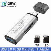USB kortelių skaitytuvas 2 viename C tipo USB 3.0 į SD Micro SD TF adapteris nešiojamajam telefonui OTG kortelių skaitytuvas Išmanioji atmintis SD TF kortelių skaitytuvas