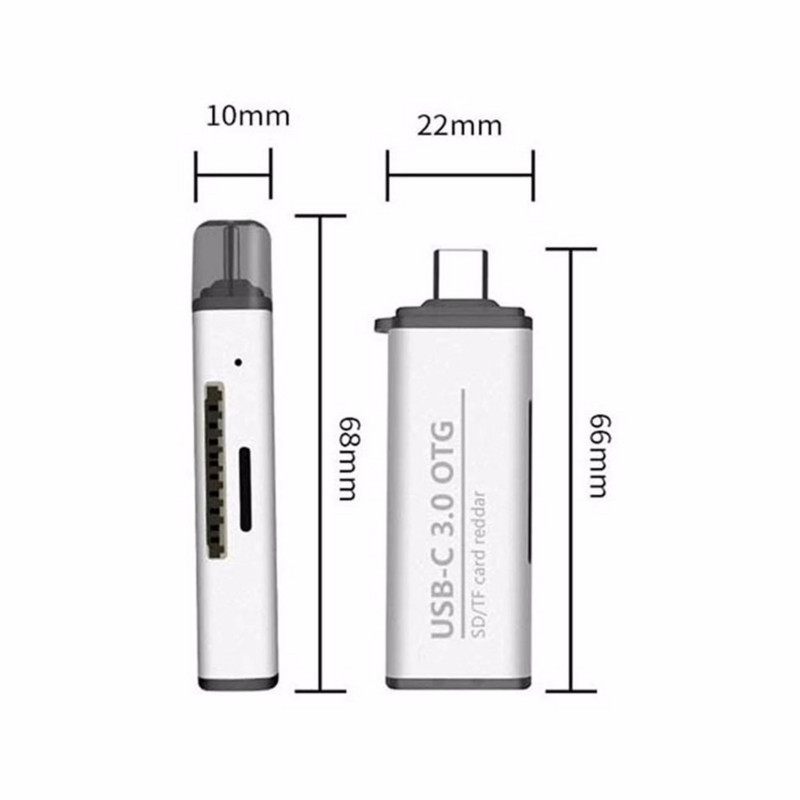 USB kortelių skaitytuvas 2 viename C tipo USB 3.0 į SD Micro SD TF adapteris nešiojamajam telefonui OTG kortelių skaitytuvas Išmanioji atmintis SD TF kortelių skaitytuvas