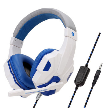 Ενσύρματα ακουστικά παιχνιδιών 3,5 mm Ακουστικά για PC Bass Stereo Gamer για PS4 Xbox One Switch Phone Κράνος ακουστικών για φορητό υπολογιστή με μικρόφωνο