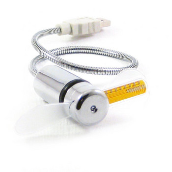 USB вентилатор Connect PhoDurable Регулируем мини гъвкав вентилатор LED светлина USB порт Часовник Настолен часовник Готина джаджа Дисплей за време