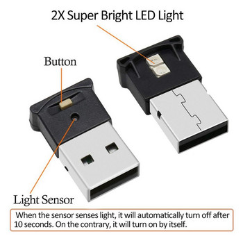 RGB USB околна светлина Атмосферна нощна светлина за кола Mini USB LED осветление Drop Доставка на едро